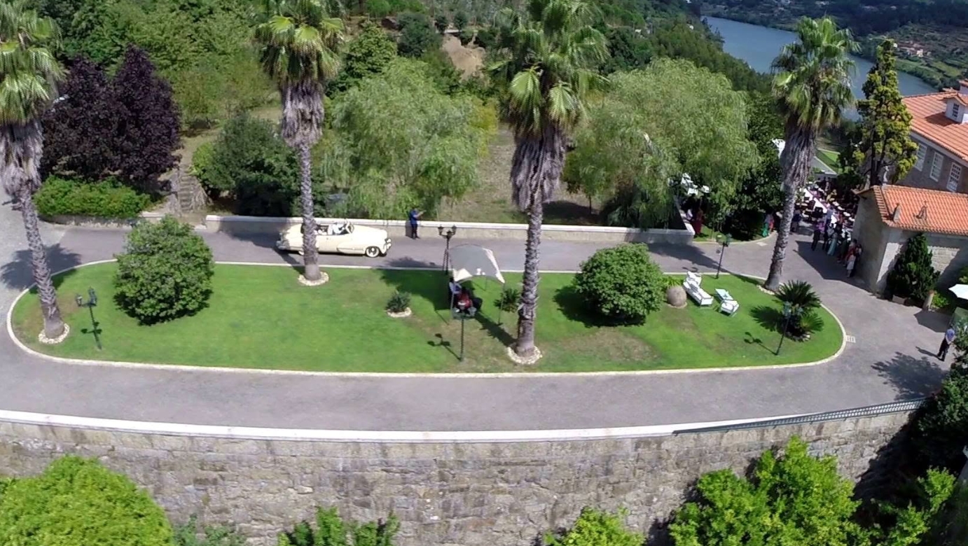 Vista aérea dos jardins da Quinta Santa Cruz